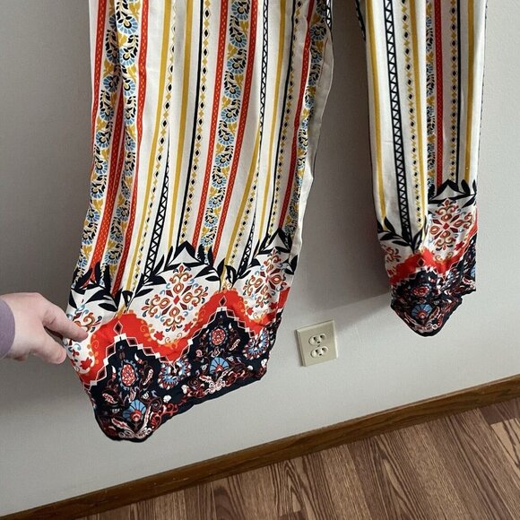 Flying Tomato S Boho Printed Side Cutouts Off The Shoulder Wide Leg Jumpsuit NWT - Picture 3 of 12